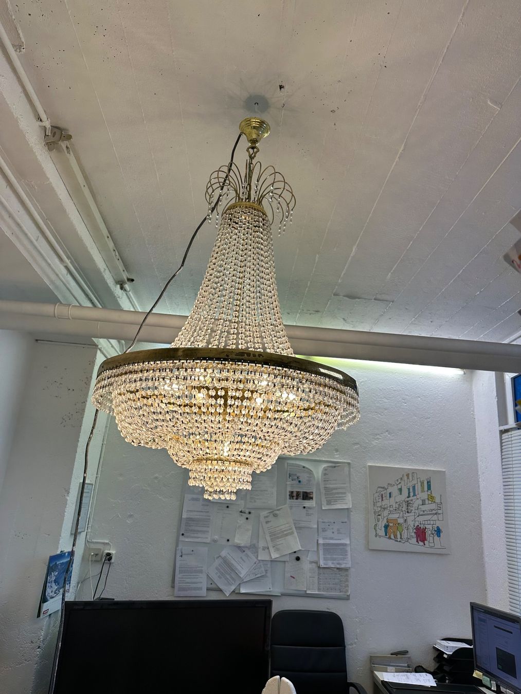 Kronleuchter & Deckenlampen: Grosser Kronleuchter/Lüster, goldfarbig – Gebraucht aus Zürich von car_x8gj 2