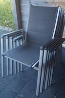 Stackable Outdoor Chairs Aluminium Set 6 pcs