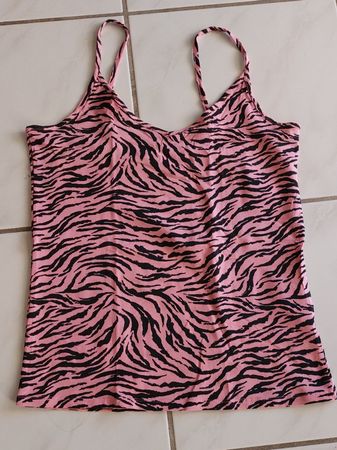 Top rosa schwarz Tigerprint Grösse XL