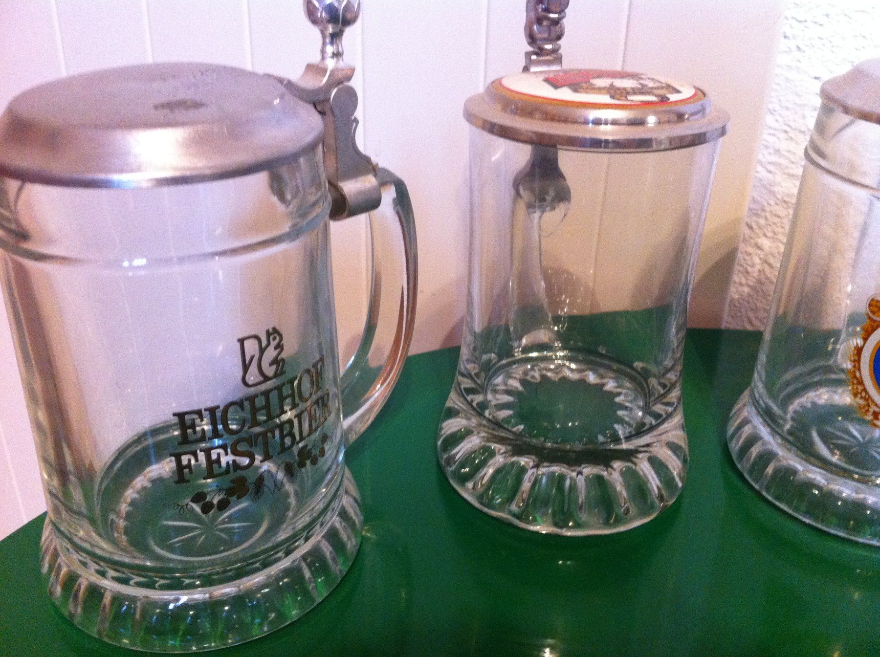 Bicchieri: 5 Bierhumpen Glas mit Deckel – Usato da Brunnen venduto da Artemis53 1