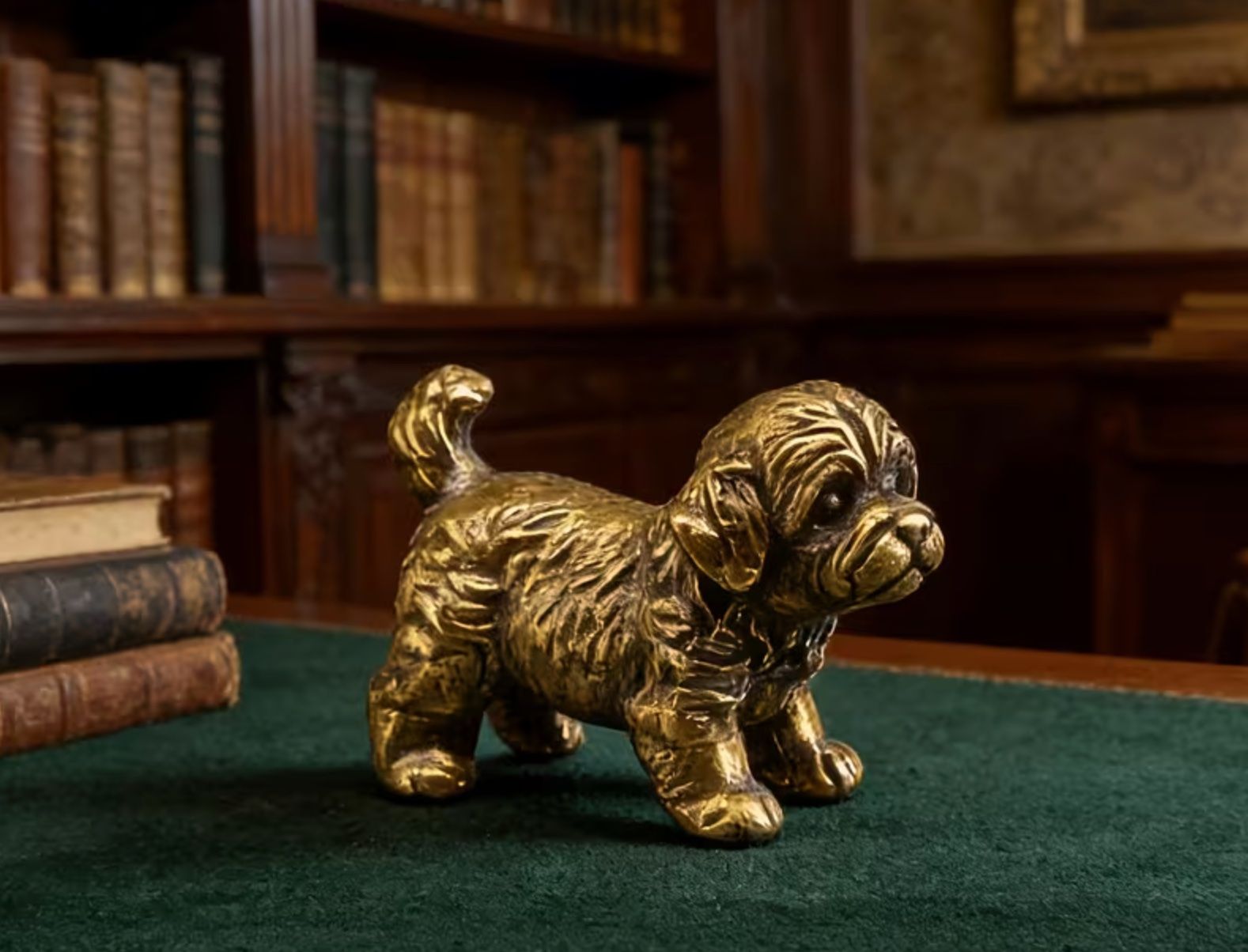 Statuette: Hund Miniatur-Hundefigur  aus massivem Messing – Nuovo (secondo la descrizione) da Langenthal venduto da Seelenfreunde