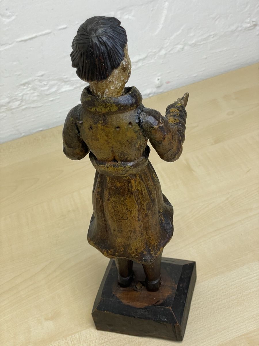 Sculture & Statue: Antike Holzfigur, Mönch, geschnitzt, bemalt, 30cm – Usato da Locarno venduto da Osvaldo61 4