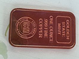 Kupferbarren one ounce 999