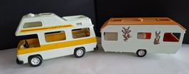 Vintage Playmobil Geobra 1977 Camper mit Wohnwagen