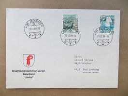 3 gelauf. Briefe Briefmarkensammler-Verein BL 1989, 98, 2016