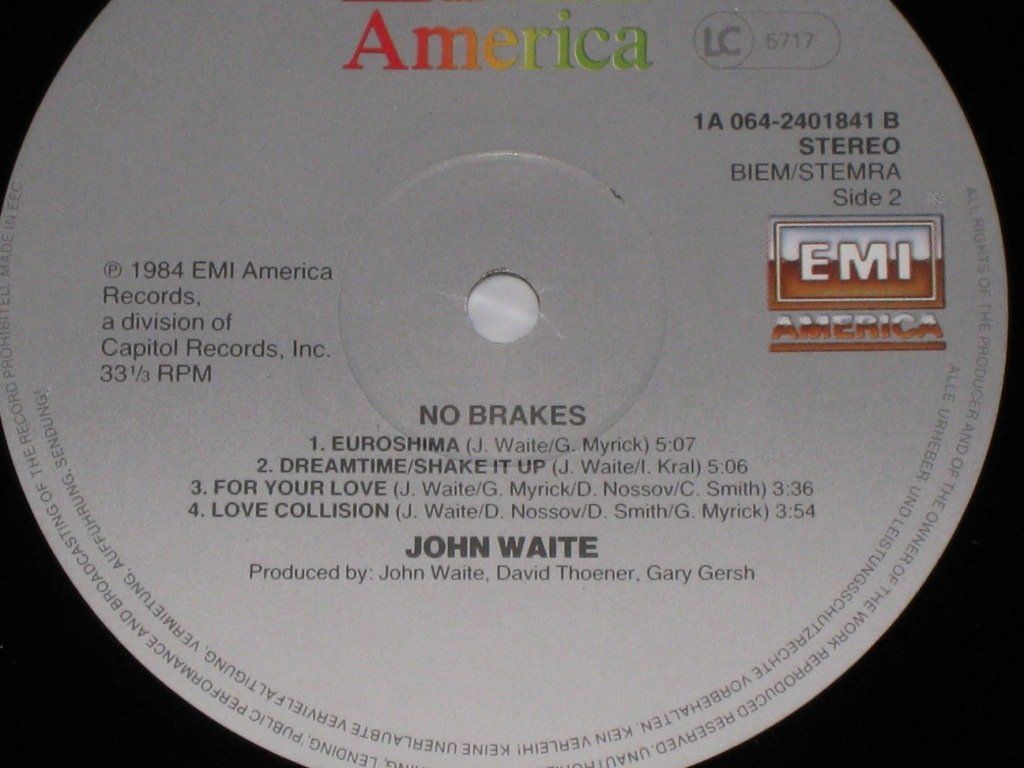 Dischi in vinile: LP - JOHN WAITE - NO BRAKES – Usato da Steckborn venduto da Quo7 2