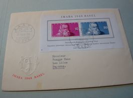 Sonderbrief Block IMABA Basel, Sonderstempel, gelaufen 1948