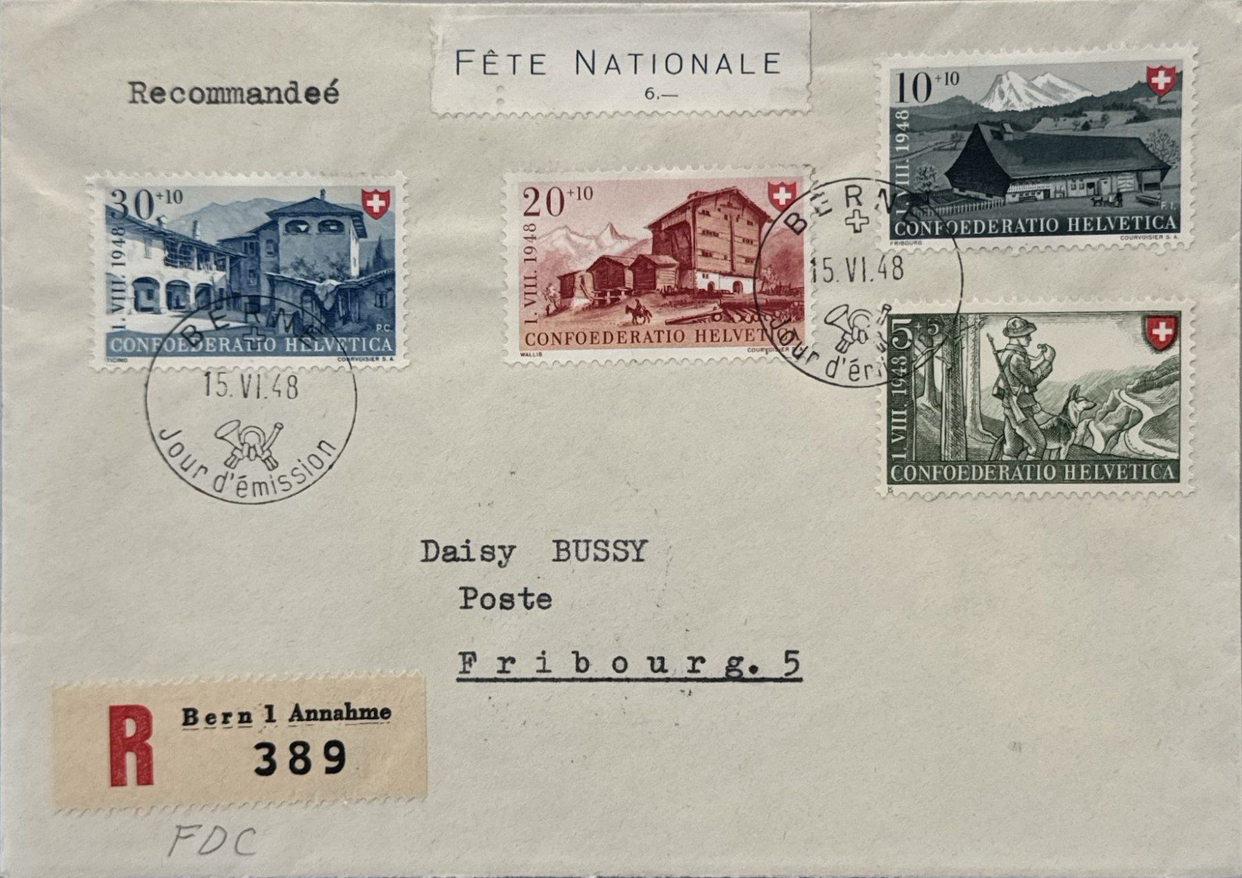 Tutti i francobolli: FDC Pro Patria 1948 – Usato da St. Niklausen LU venduto da Gypsi61