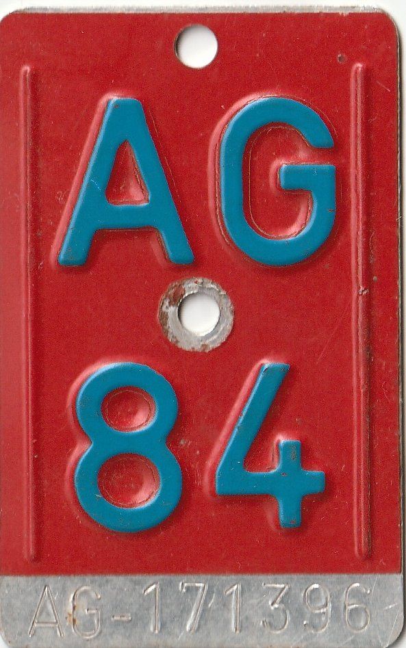 Insegne: AG Aargau 84, altes Veloschild – Usato da kleindöttingen venduto da kurtli00