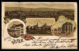 Litho Uster, Gasthaus Sternen, Volksbank