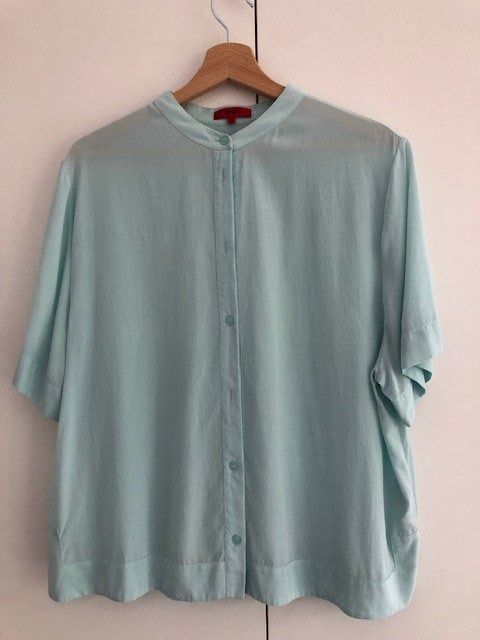Chemisier/blouse Orsay Taille XL - Turquoise, Manches Courtes, En Polyester - Occasion Très Bon état