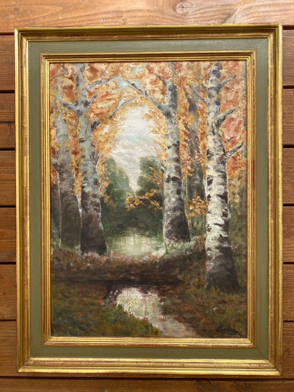 Dipinti: Antikes Ölbild Birkenwald mit Bach – Usato da Rünenberg venduto da Fendi02 2