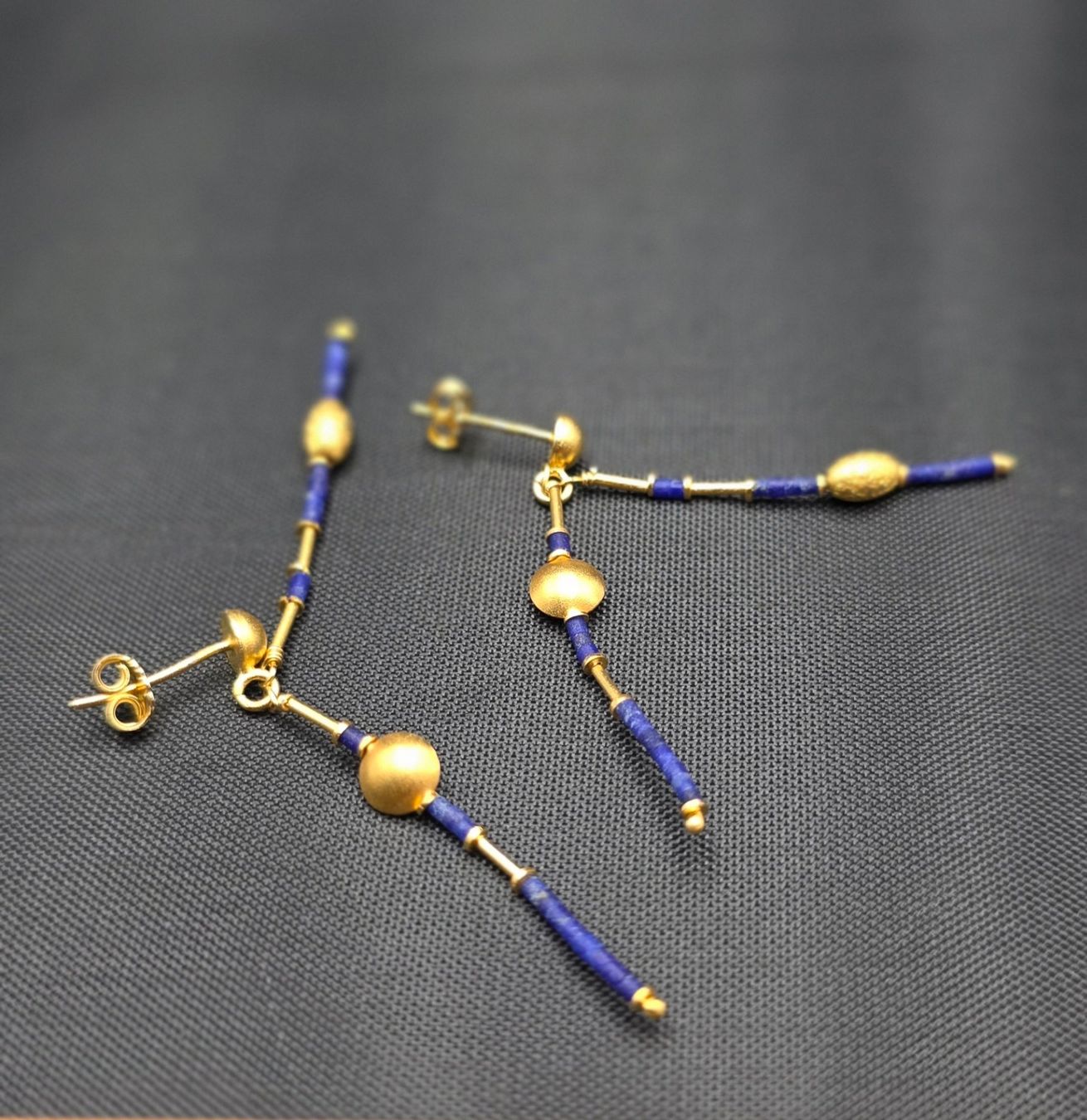 Orecchini pendenti & Orecchini a lobo: Gold 585 Ohrstecker mit Lapislazuli – Usato da Wald ZH venduto da Dasilver 6