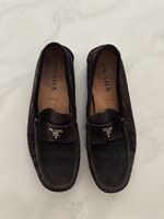 Prada Schuhe Leder Dunkelbraun Gr. 8 1/2 Sommerlich TOP