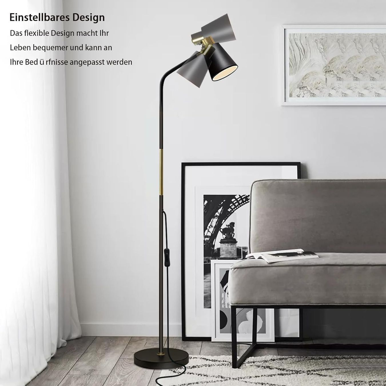Lampen: Stehlampe LED klassisch, Stehleuchte höhenverstellbar, E27 – Neu und originalverpackt aus Zürich von MueDes 1