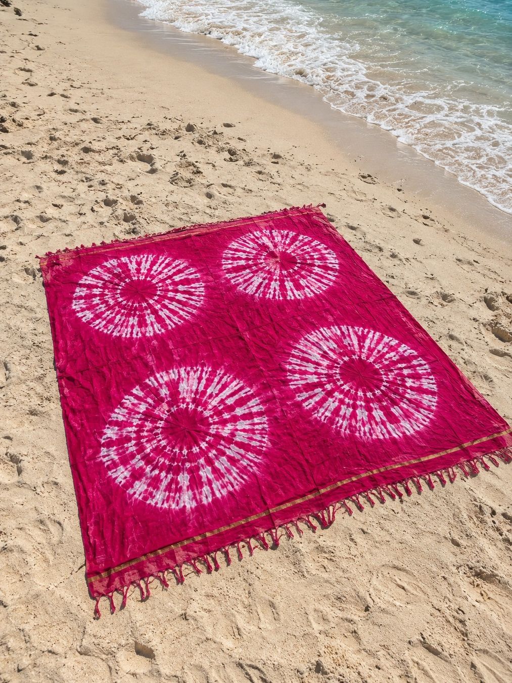 Foulard & Sciarpe: ÉCHARPE TIE-DYE ROSE AVEC FRANGES PARÉO – Nuovo (secondo la descrizione) da Lausanne venduto da mau_6tnl