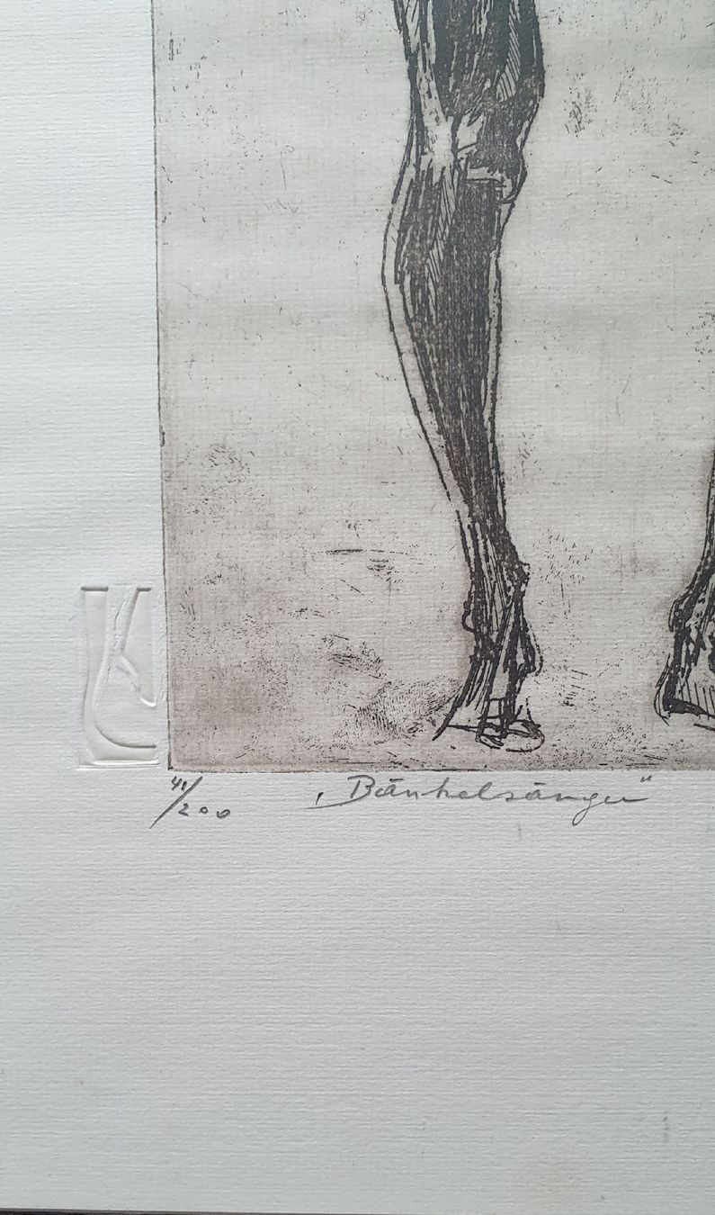 Grafiken & Lithographien: E.Hebeisen "Der Bänkelsänger", Lithographie, gerahmt – Gebraucht aus Kreuzlingen von Rschweiz1 1