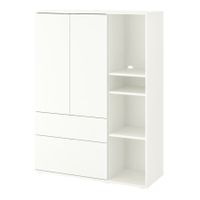 Kleiderschrank weiss 2 Tueren 3 Schubladen Regal gut erh.