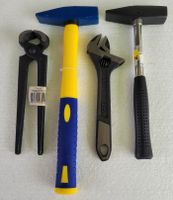 4-tlg Werkzeug Set Hammer ,Bisszange und Rollgabelschlüssel