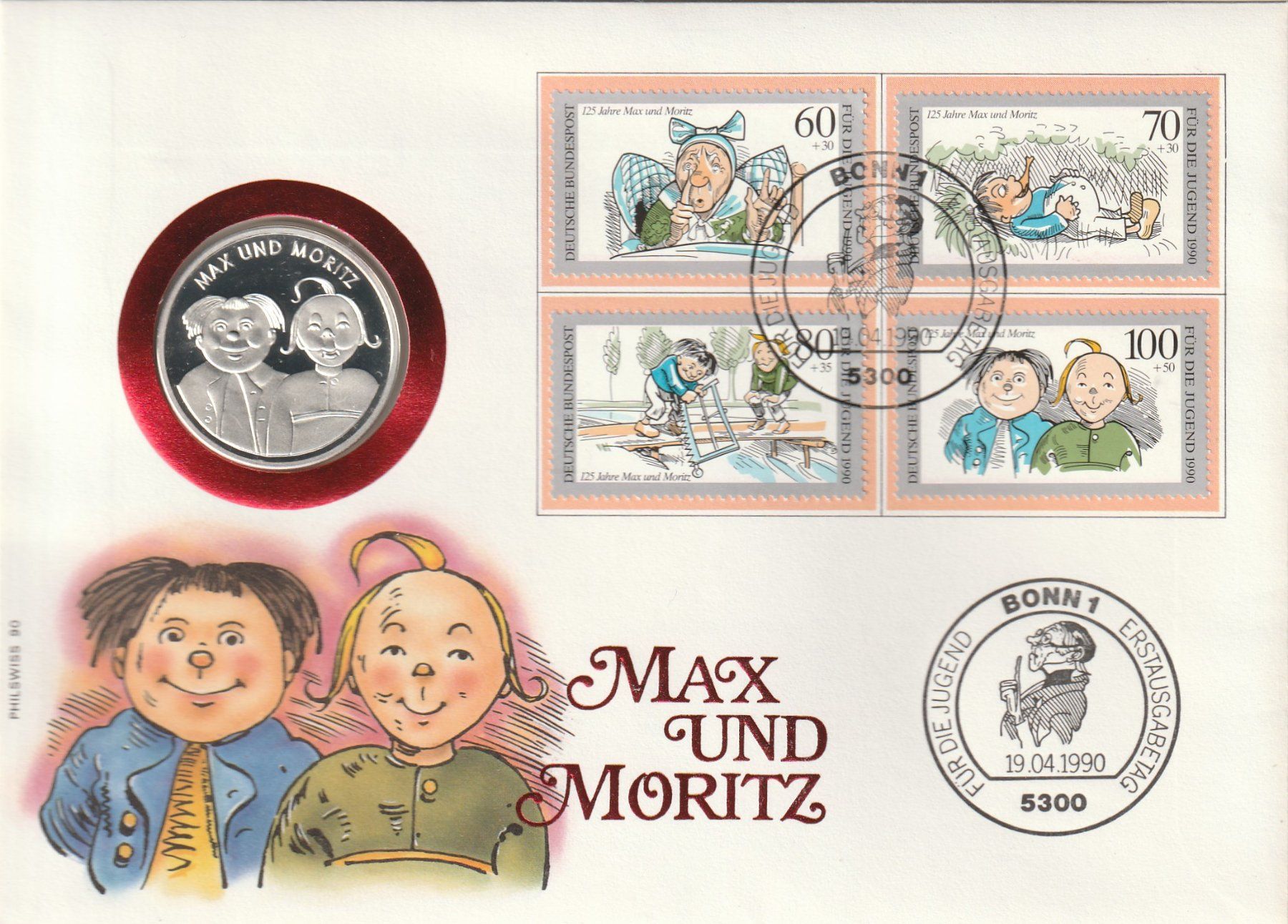 Alle Münzen: Numisbrief Max und Moritz 1990 – Gebraucht aus Rorschacherberg von fratovi2