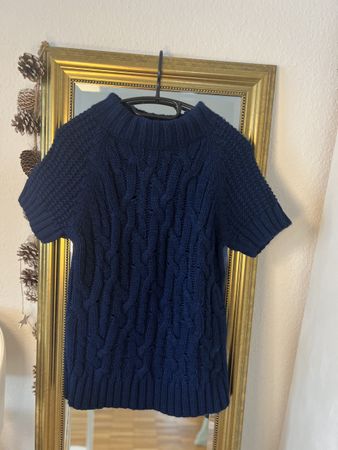 💙Hochwertiger Kurzpullover Wolle, Gr. S, dunkelblau