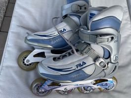 Inline Skates Fila grau blau gebraucht guter Zustand