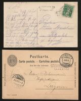 2 alte PK/AK -Stabstempel Alterswilen + Schwarzenbach