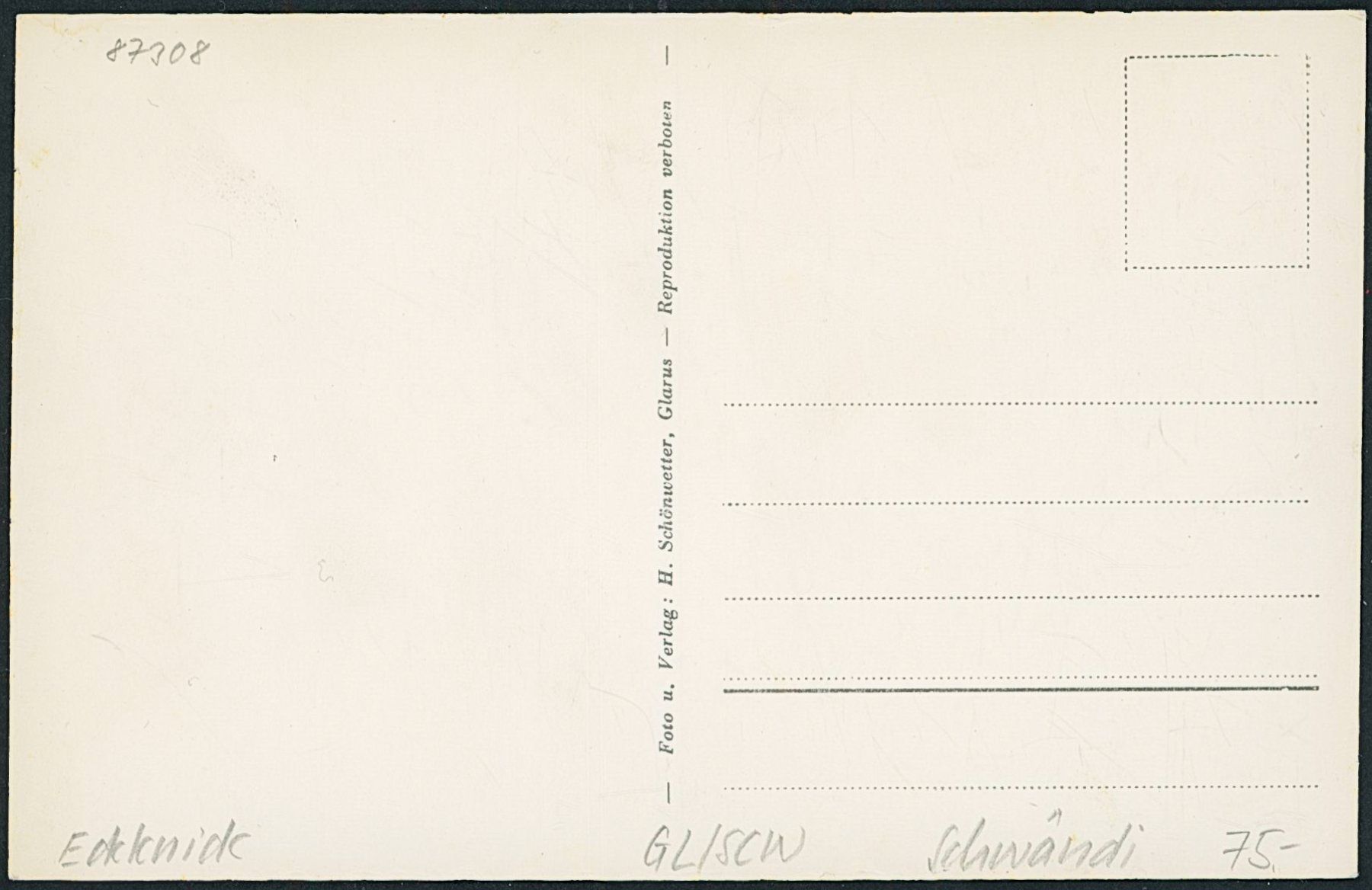 Cartoline postali: GL Schwändi – Nuovo (secondo la descrizione) da Schindellegi venduto da masutka7 1