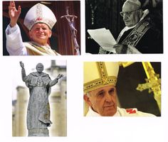 4 Postkarten_Papst_verschiedene Sujets