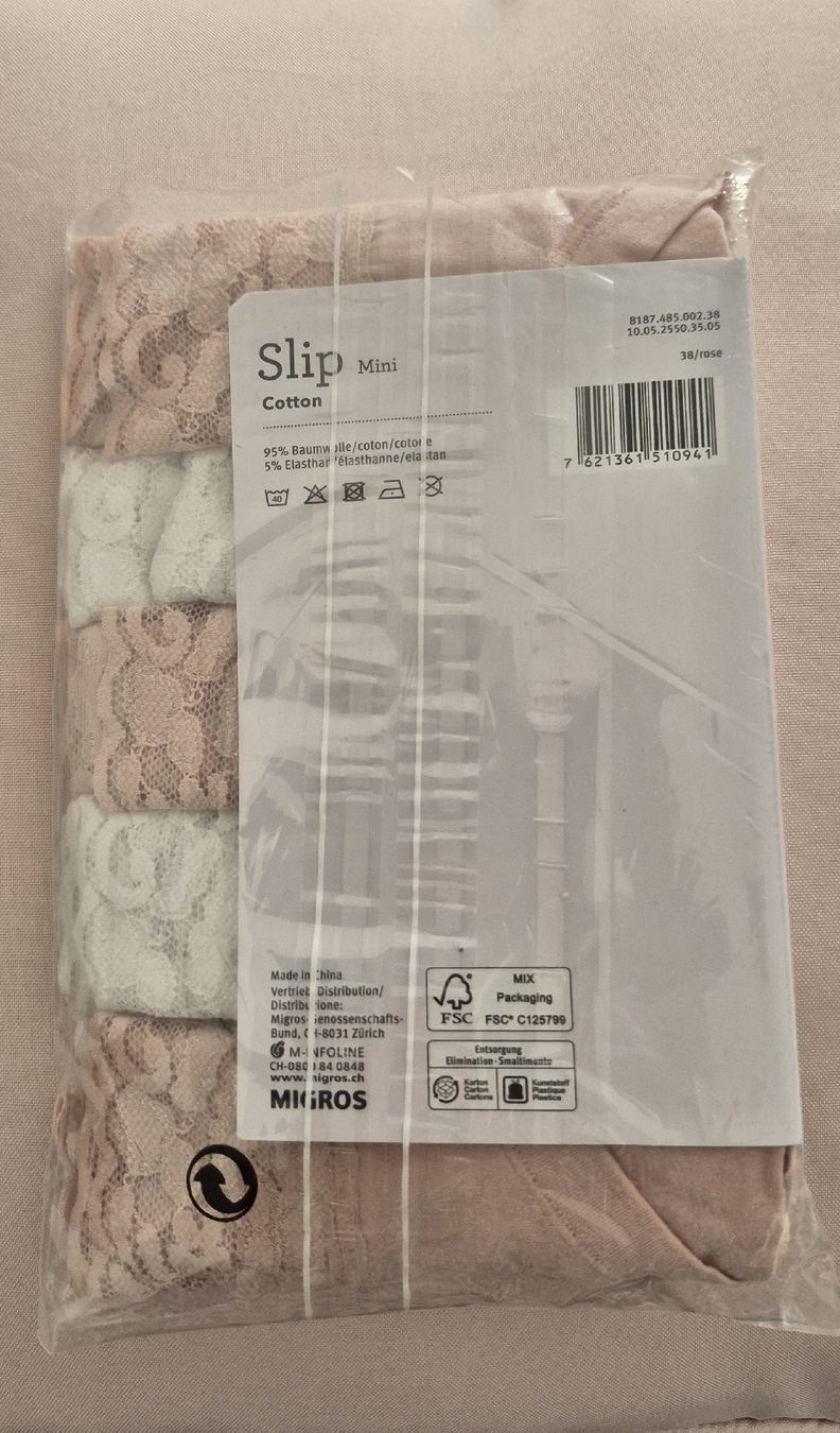 Lot de 5 slips Migros Essentials coton taille S neuf (Neu und ...