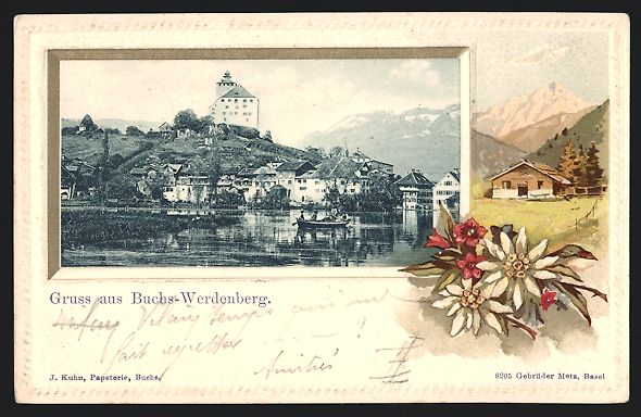 Cartoline postali: Passepartout-Lithographie Buchs-Werdenbe – Usato da Berlin venduto da bartko-reher