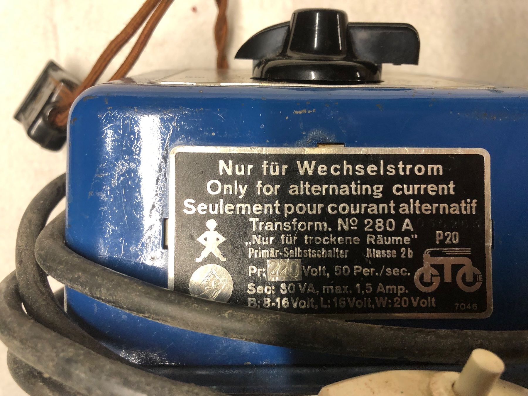 Alimentazione elettrica: Transformer Märklin 280 – Usato da Niederrohrdorf venduto da beniledergerber 1