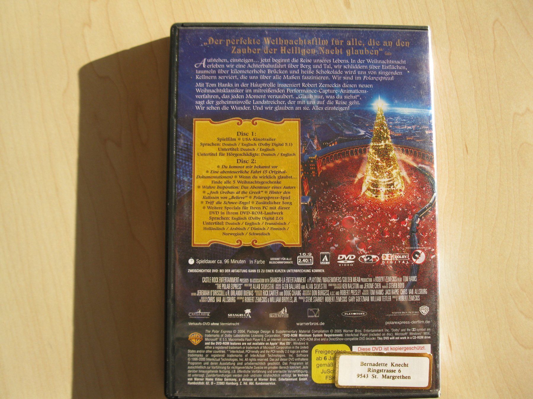 Tutti i DVDs: DVD - Der Polarexpress mit Tom Hanks – Usato da St. Margarethen TG venduto da Schachmatt 1