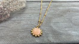 Sinnliche Kette mit CHALCEDON wasserfest Edelstahl