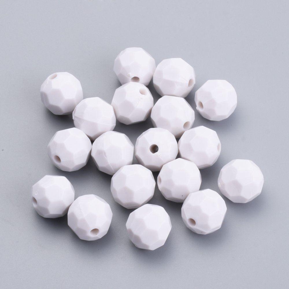 Perle (finte): Acrylperlen Weiss facettiert 5x5mm / 100Stück – Nuovo (secondo la descrizione) da Rüegsau venduto da Tausendfreund