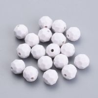 Acrylperlen Weiss facettiert 5x5mm / 100Stück