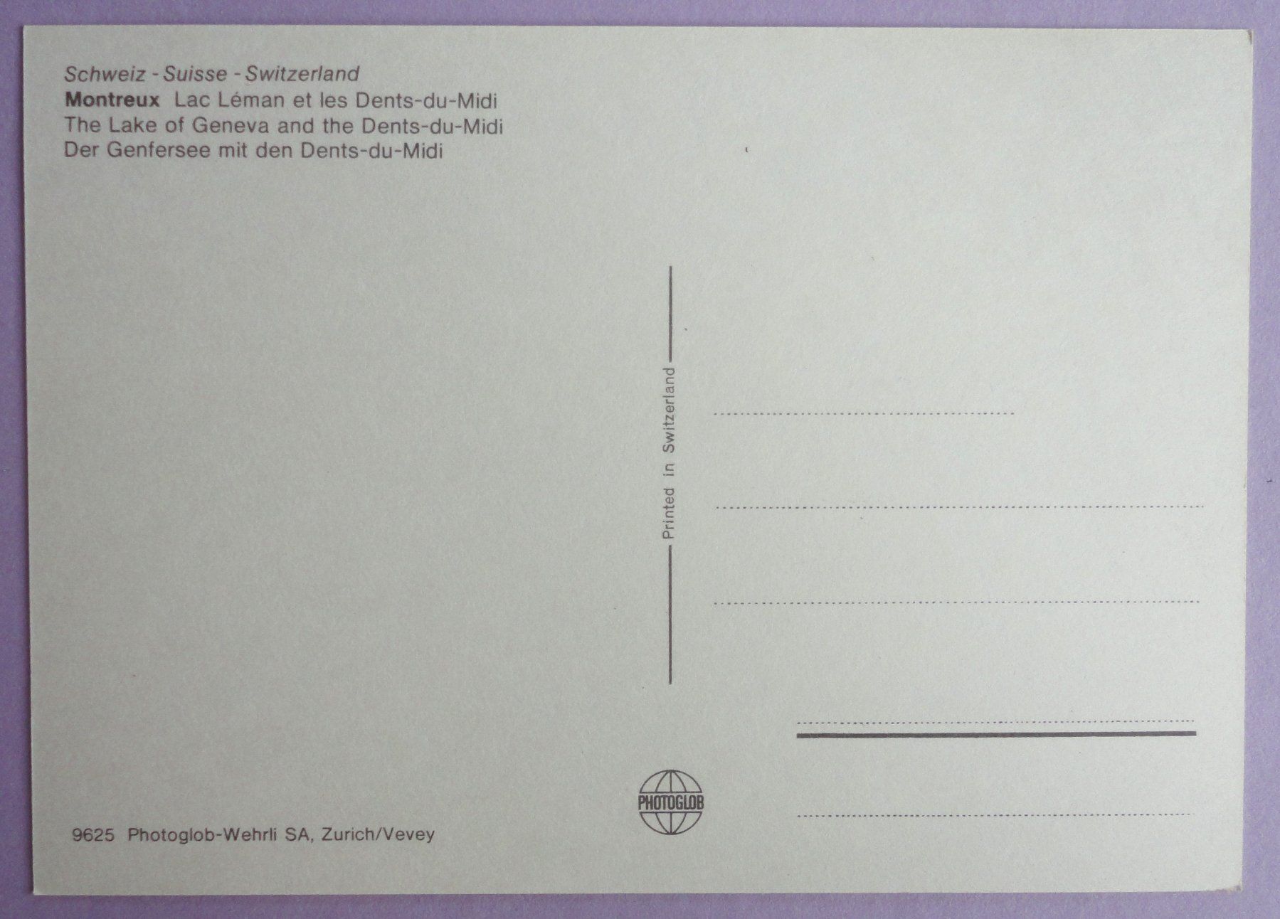 Cartoline postali: Montreux – Usato da Fétigny venduto da Billy2miny 1