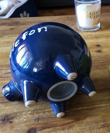 Spardosen: tirelire cochon bleu céramique – Gebraucht aus Perroy von barballalla 2