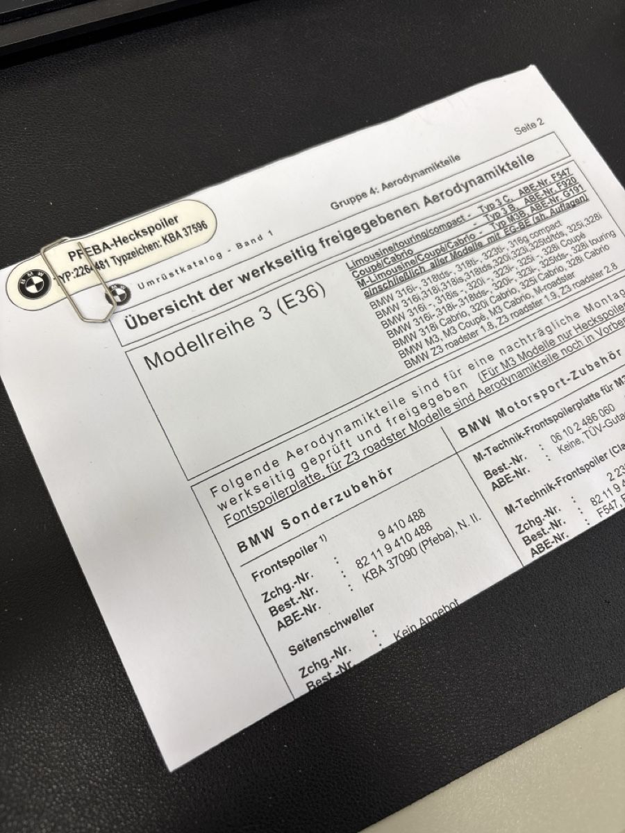 BMW Tutti pezzi di ricambio auto: BMW e36 Class II Heckspoiler Replika Arktissilber – Usato da Aeschi SO venduto da SiMondo 4