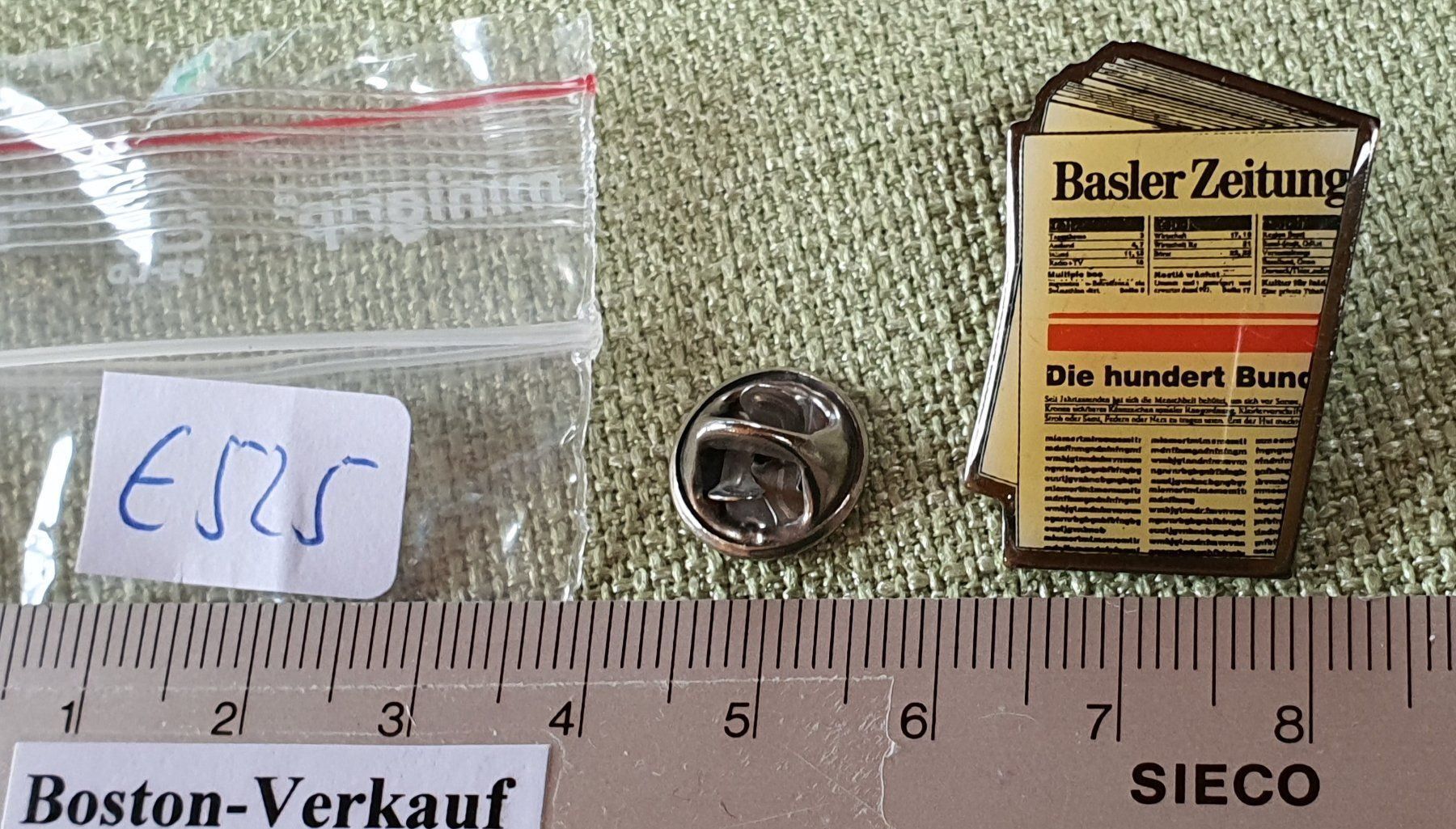 Spille & Fermagli: E525 - Pin Basler Zeitung – Usato da Reinach BL venduto da Boston-Verkauf 2