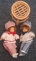 2er-Set Sammlerpuppen Vintage und Hocker