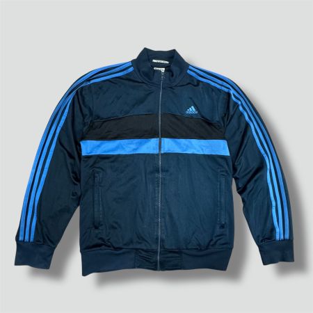 Vintage Adidas blue track jacket 90s trainigsjacke streifen