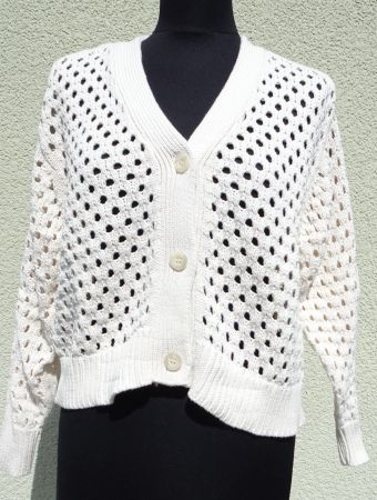 Beldona Strickjacke beige Lochmuster Gr. S/M