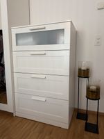 BRIMNES Kommode 4 Schubladen weiss/Frostglas 78x46x124cm