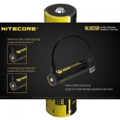Accessori: Nitecore Li-ion Akku 18650 3,6 Volt,  35 – Nuovo e nell'imballaggio originale da Hünenberg venduto da Akkushop-Schweiz 3