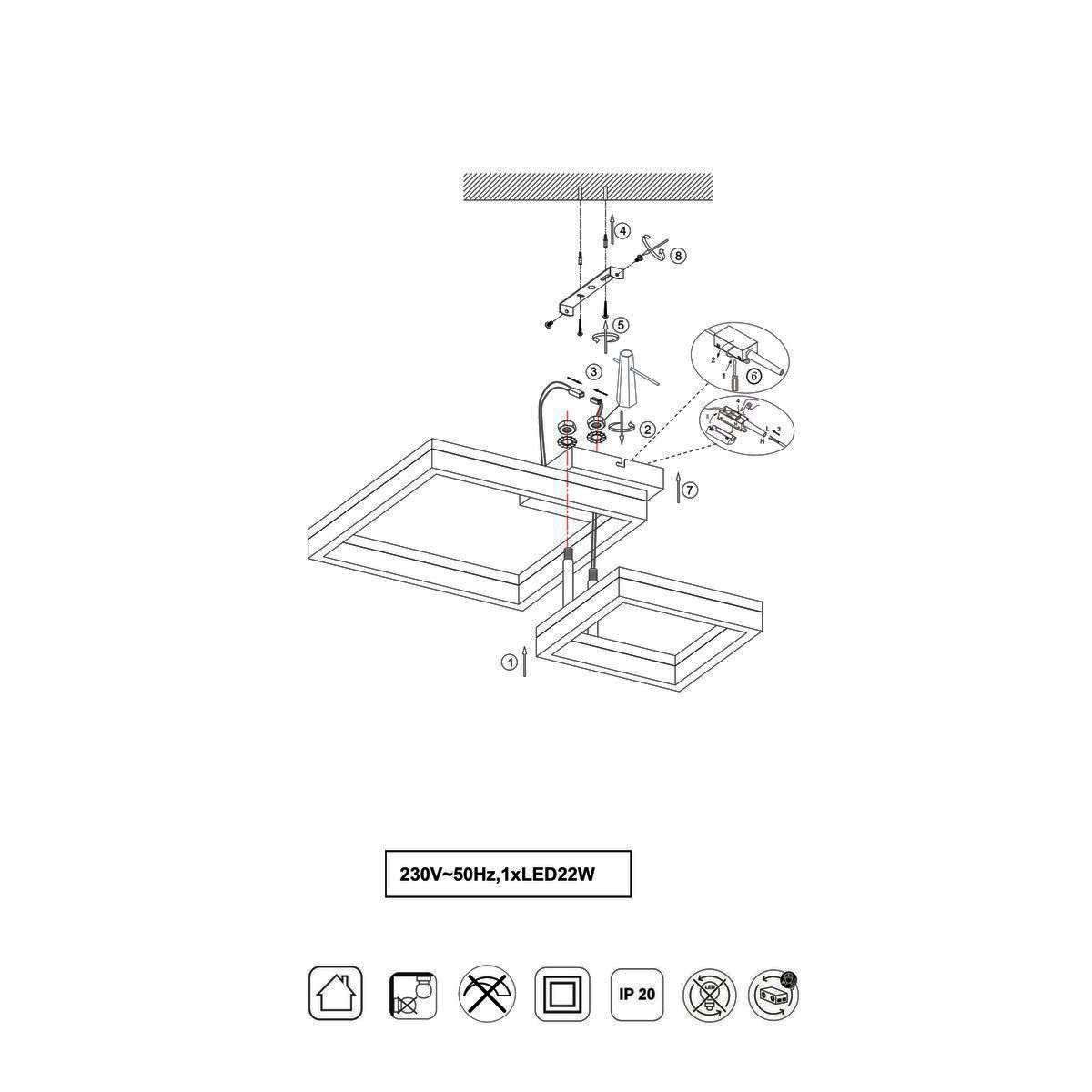 Lampadari & plafoniere: LED Deckenleuchte, Weiss, 62 cm x 47 cm – Nuovo (secondo la descrizione) da Kreuzlingen venduto da Smart-Light 6