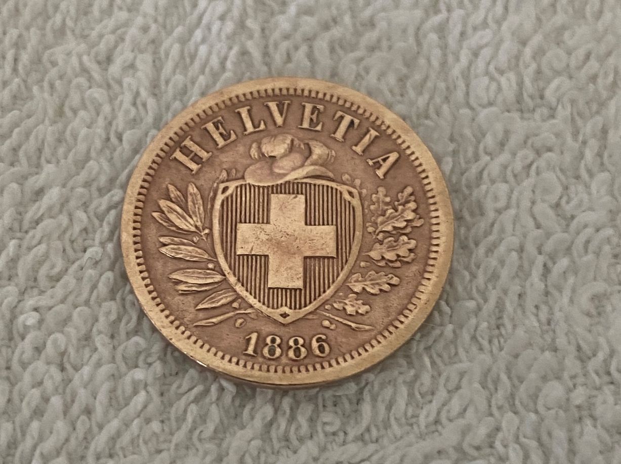 Tutti le monete: 2 centimes/Rappen 1886 B Abart – Usato da Nyon venduto da Ilmi09