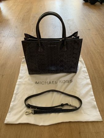 Sac en cuir bleu gris foncé Michael Kors