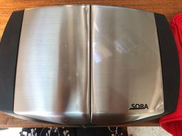 SOBA Tellerwärmer Edelstahl mit Haube guter Zustand