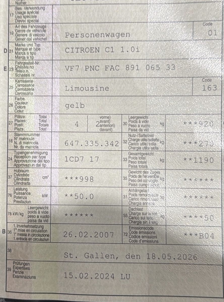Citroën Automobili: Citroen C1 1.0 MFK 15.02.2024 – Usato da Buttisholz venduto da NG4S 6